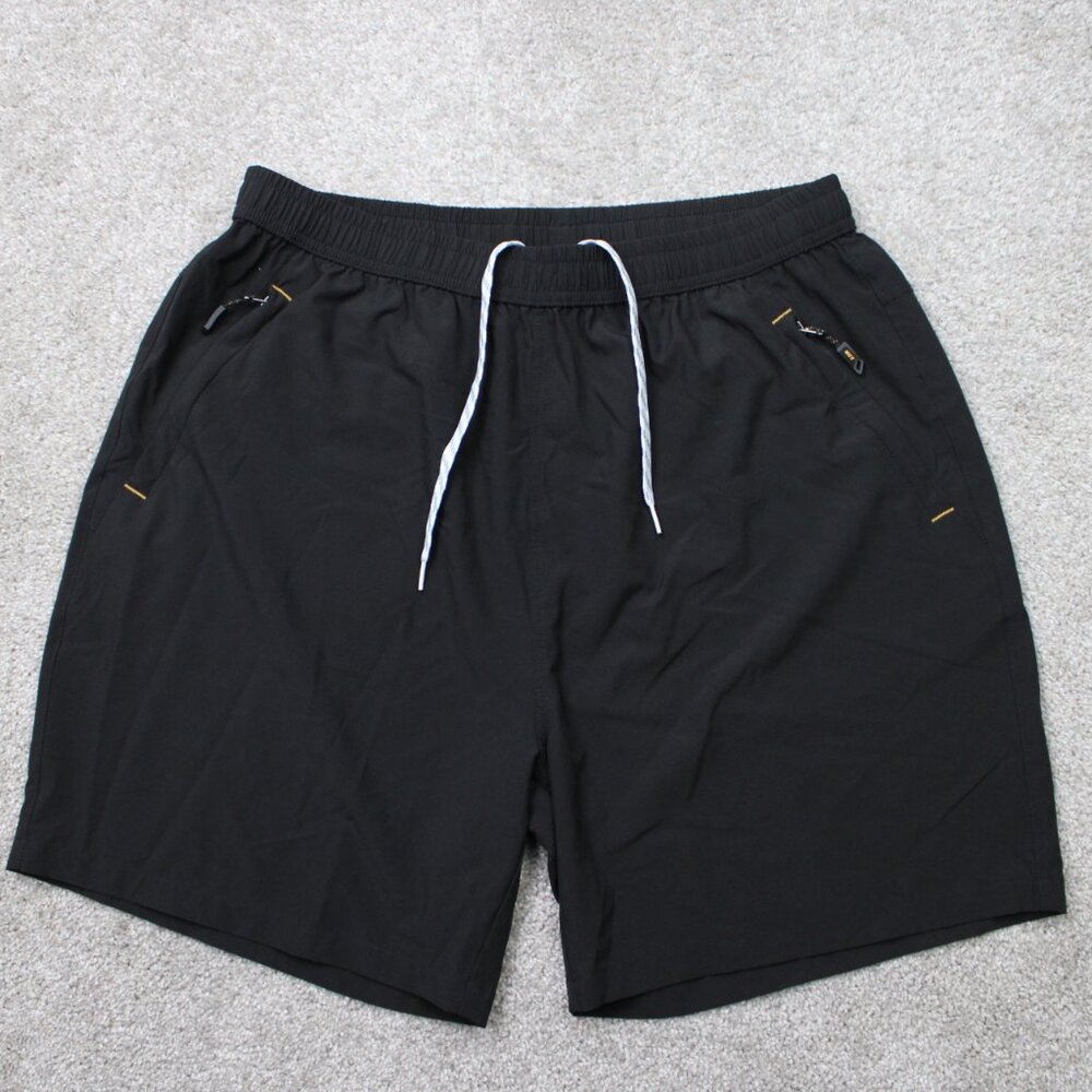 Mier Shorts Mens XL Black Drawstring Zip Cargo Pockets Stretch Athletic Hiking